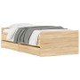 Estructura de cama con cajones roble Sonoma 100x200 cm de , Camas y somieres - Ref: Foro24-3207366, Precio: 158,09 €, Descuen...