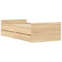 Estructura de cama con cajones roble Sonoma 100x200 cm de , Camas y somieres - Ref: Foro24-3207366, Precio: 158,09 €, Descuen...