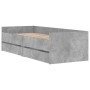 Estructura de cama con cajones gris hormigón 100x200 cm de , Camas y somieres - Ref: Foro24-3207339, Precio: 206,61 €, Descue...
