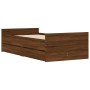 Estructura de cama con cajones roble marrón 100x200 cm de , Camas y somieres - Ref: Foro24-3207370, Precio: 170,42 €, Descuen...