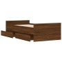 Estructura de cama con cajones roble marrón 100x200 cm de , Camas y somieres - Ref: Foro24-3207370, Precio: 170,42 €, Descuen...