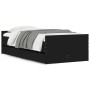 Estructura de cama con cajones negro 90x200 cm de , Camas y somieres - Ref: Foro24-3207372, Precio: 204,97 €, Descuento: %