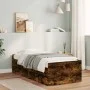 Estructura de cama con cajones roble ahumado 90x200 cm de , Camas y somieres - Ref: Foro24-3207347, Precio: 156,72 €, Descuen...