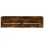 Estructura de cama con cajones roble ahumado 90x200 cm de , Camas y somieres - Ref: Foro24-3207347, Precio: 156,72 €, Descuen...