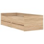 Estructura de cama con cajones roble Sonoma 90x200 cm de , Camas y somieres - Ref: Foro24-3207345, Precio: 171,60 €, Descuent...