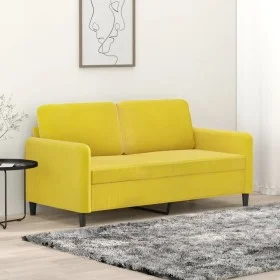 Zweiplätziges Samtsofa in Gelb, 140 cm. von , Sofas - Ref: Foro24-359448, Preis: 203,28 €, Rabatt: %