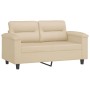 Sofá de 2 plazas de tela de microfibra color crema 120 cm de , Sofás - Ref: Foro24-359559, Precio: 227,36 €, Descuento: %