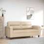Sofá de 2 plazas de tela de microfibra color crema 140 cm de , Sofás - Ref: Foro24-359565, Precio: 249,13 €, Descuento: %