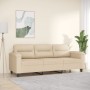 Sofá de 3 plazas de tela de microfibra color crema 180 cm de , Sofás - Ref: Foro24-359571, Precio: 346,81 €, Descuento: %