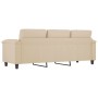 Sofá de 3 plazas de tela de microfibra color crema 180 cm de , Sofás - Ref: Foro24-359571, Precio: 346,81 €, Descuento: %