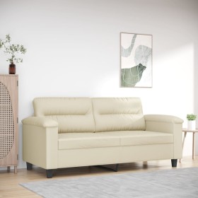 Sofá de 2 plazas de cuero sintético color crema 140 cm de , Sofás - Ref: Foro24-359584, Precio: 287,30 €, Descuento: %
