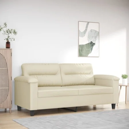 Sofá de 2 plazas de cuero sintético color crema 140 cm de , Sofás - Ref: Foro24-359584, Precio: 281,91 €, Descuento: %