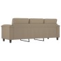 Sofá de 3 plazas de tela microfibra gris taupe 180 cm de , Sofás - Ref: Foro24-359567, Precio: 362,96 €, Descuento: %