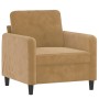 Sillón de terciopelo marrón 60 cm de , Sofás - Ref: Foro24-359429, Precio: 121,30 €, Descuento: %