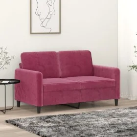 Sofá de 2 plazas de terciopelo rojo tinto 120 cm de , Sofás - Ref: Foro24-359436, Precio: 239,05 €, Descuento: %