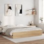 Cama con cajones madera ingeniería roble Sonoma 180x200 cm de , Camas y somieres - Ref: Foro24-3207254, Precio: 238,64 €, Des...