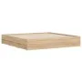 Cama con cajones madera ingeniería roble Sonoma 180x200 cm de , Camas y somieres - Ref: Foro24-3207254, Precio: 234,38 €, Des...