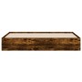 Cama con cajones madera de ingeniería roble ahumado 180x200 cm de , Camas y somieres - Ref: Foro24-3207256, Precio: 253,80 €,...