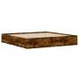 Cama con cajones madera de ingeniería roble ahumado 180x200 cm de , Camas y somieres - Ref: Foro24-3207256, Precio: 253,80 €,...