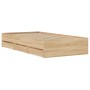 Cama con cajones madera ingeniería roble Sonoma 100x200 cm de , Camas y somieres - Ref: Foro24-3207289, Precio: 132,71 €, Des...