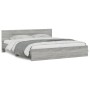 Estructura de cama con cabecero gris Sonoma 160x200 cm de , Camas y somieres - Ref: Foro24-3207474, Precio: 174,28 €, Descuen...