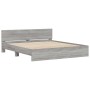 Estructura de cama con cabecero gris Sonoma 160x200 cm de , Camas y somieres - Ref: Foro24-3207474, Precio: 174,28 €, Descuen...