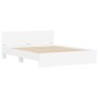 Estructura de cama con cabecero blanca 140x200 cm de , Camas y somieres - Ref: Foro24-3207483, Precio: 133,23 €, Descuento: %