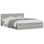 Estructura de cama con cabecero gris Sonoma 140x200 cm de , Camas y somieres - Ref: Foro24-3207488, Precio: 184,55 €, Descuen...