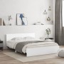 Estructura de cama con cabecero blanca 140x190 cm de , Camas y somieres - Ref: Foro24-3207497, Precio: 171,44 €, Descuento: %