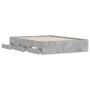 Cama con cajones madera de ingeniería gris hormigón 120x190 cm de , Camas y somieres - Ref: Foro24-3207318, Precio: 199,65 €,...