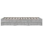 Cama con cajones madera de ingeniería gris hormigón 120x190 cm de , Camas y somieres - Ref: Foro24-3207318, Precio: 199,65 €,...