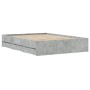 Cama con cajones madera de ingeniería gris hormigón 120x190 cm de , Camas y somieres - Ref: Foro24-3207318, Precio: 199,65 €,...