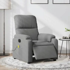 Sillón reclinable masaje eléctrico tela microfibra gris oscuro de , Sillones - Ref: Foro24-3204924, Precio: 336,91 €, Descuen...