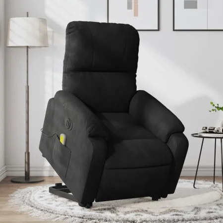 Sillón masaje eléctrico reclinable elevable tela negro de , Sillones - Ref: Foro24-3204953, Precio: 351,96 €, Descuento: %