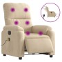 Sillón reclinable masaje eléctrico tela microfibra color crema de , Sillones - Ref: Foro24-3204926, Precio: 299,18 €, Descuen...