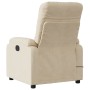 Sillón reclinable masaje eléctrico tela microfibra color crema de , Sillones - Ref: Foro24-3204926, Precio: 299,18 €, Descuen...