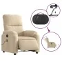 Sillón reclinable masaje eléctrico tela microfibra color crema de , Sillones - Ref: Foro24-3204926, Precio: 302,97 €, Descuen...