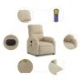 Sillón reclinable masaje eléctrico tela microfibra color crema de , Sillones - Ref: Foro24-3204926, Precio: 302,97 €, Descuen...
