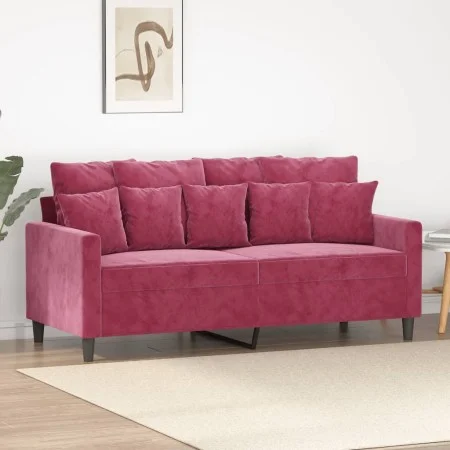 Sofá de 2 plazas de terciopelo rojo tinto 140 cm de , Sofás - Ref: Foro24-359307, Precio: 209,57 €, Descuento: %