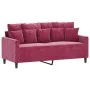 Sofá de 2 plazas de terciopelo rojo tinto 140 cm de , Sofás - Ref: Foro24-359307, Precio: 209,57 €, Descuento: %