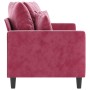Sofá de 2 plazas de terciopelo rojo tinto 140 cm de , Sofás - Ref: Foro24-359307, Precio: 207,49 €, Descuento: %