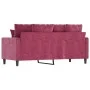 Sofá de 2 plazas de terciopelo rojo tinto 140 cm de , Sofás - Ref: Foro24-359307, Precio: 209,57 €, Descuento: %