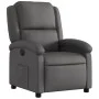 Sillón reclinable eléctrico de cuero auténtico gris de , Sillones - Ref: Foro24-3204257, Precio: 348,73 €, Descuento: %