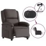 Sillón reclinable eléctrico de cuero auténtico marrón oscuro de , Sillones - Ref: Foro24-3204255, Precio: 368,14 €, Descuento: %