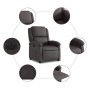 Sillón reclinable eléctrico de cuero auténtico marrón oscuro de , Sillones - Ref: Foro24-3204255, Precio: 370,36 €, Descuento: %