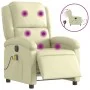 Sillón reclinable de masaje eléctrico cuero auténtico crema de , Sillones - Ref: Foro24-3204260, Precio: 367,56 €, Descuento: %