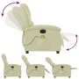 Sillón reclinable de masaje eléctrico cuero auténtico crema de , Sillones - Ref: Foro24-3204260, Precio: 367,56 €, Descuento: %
