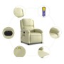 Sillón reclinable de masaje eléctrico cuero auténtico crema de , Sillones - Ref: Foro24-3204260, Precio: 368,40 €, Descuento: %