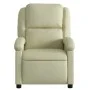 Sillón reclinable de masaje eléctrico cuero auténtico crema de , Sillones - Ref: Foro24-3204260, Precio: 367,56 €, Descuento: %