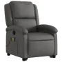 Sillón reclinable de masaje elevable cuero auténtico gris de , Sillones - Ref: Foro24-3204269, Precio: 403,00 €, Descuento: %